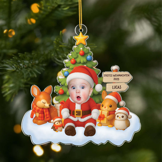 5586OGE1 erstes weihnachten personalisierter weihnachtsschmuck_ aus acryl baby mit gesicht 5586OTUAK