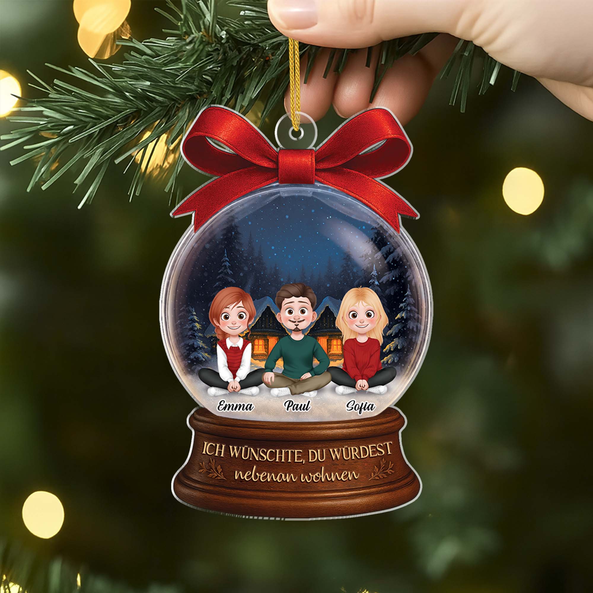 5592OGE2 ich wunschte du wurdest nebenan wohnen personalisierte weihnachtsschmuck aus acryl beste freundin 5592O3ZMF