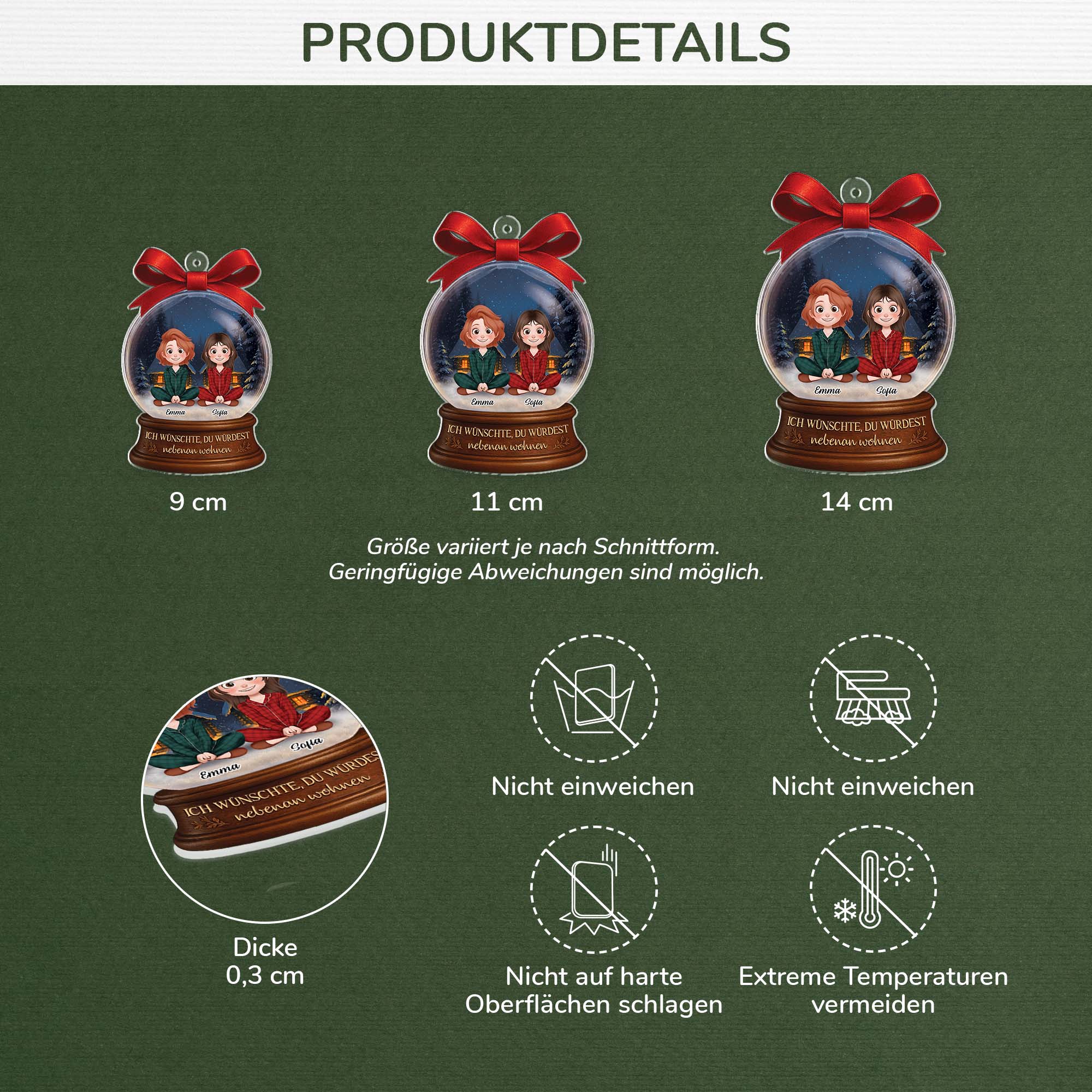 5592OGE3 ich wunschte du wurdest nebenan wohnen personalisierte weihnachtsschmuck aus acryl beste freundin 5592O3ZMF