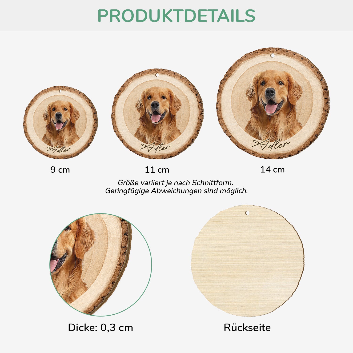 5595OGE3 hund mit foto personalisierte 1 schicht holz ornamente weihnachten 5595O3LCC