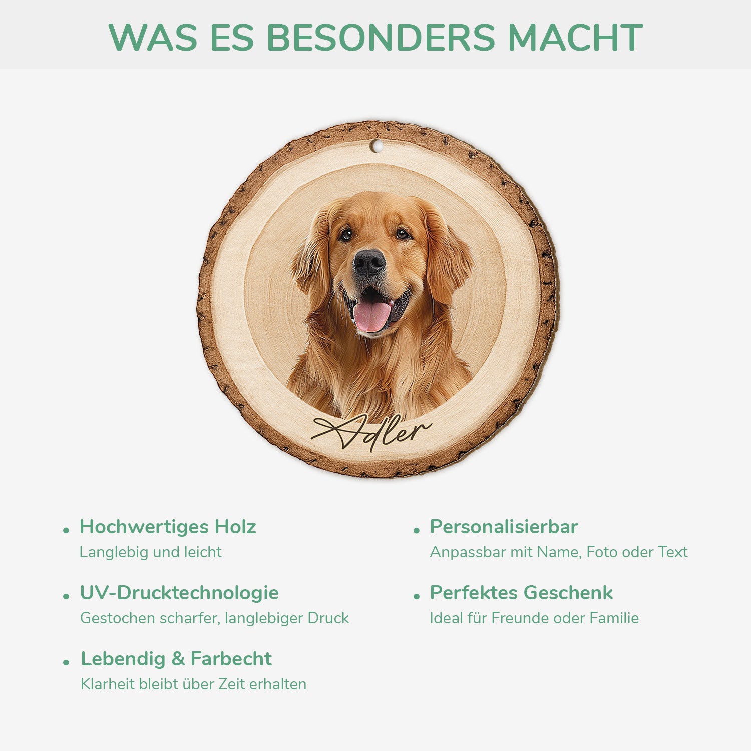 5595OGE4 hund mit foto personalisierte 1 schicht holz ornamente weihnachten 5595O3LCC