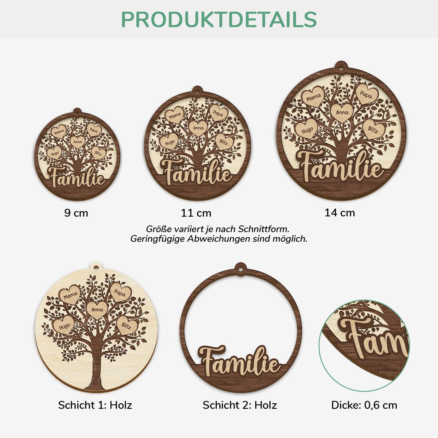 5597OGE3 stammbaum personalisierte 2 schicht holz ornamente familie 5597OKQZI