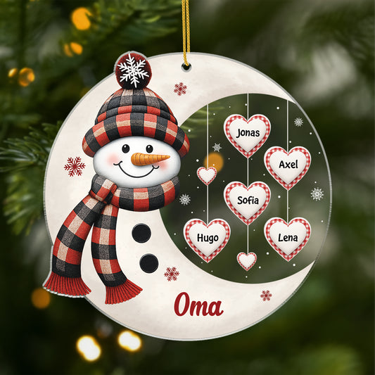 5599OGE1 schneemann personalisierte weihnachtsschmuck aus acryl oma mama 5599O8TZA