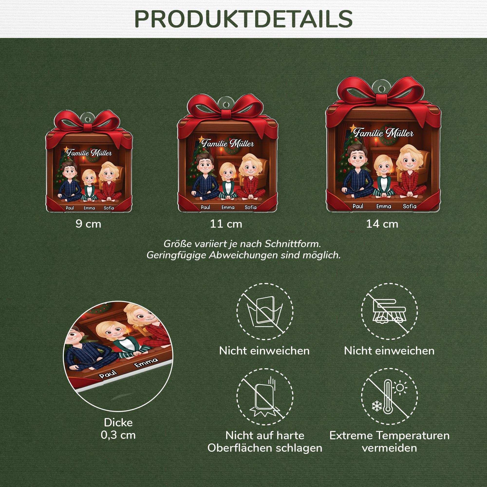 5601OGE3 geschenkverpackung personalisierte weihnachtsschmuck aus acryl familie 5601O3MMI