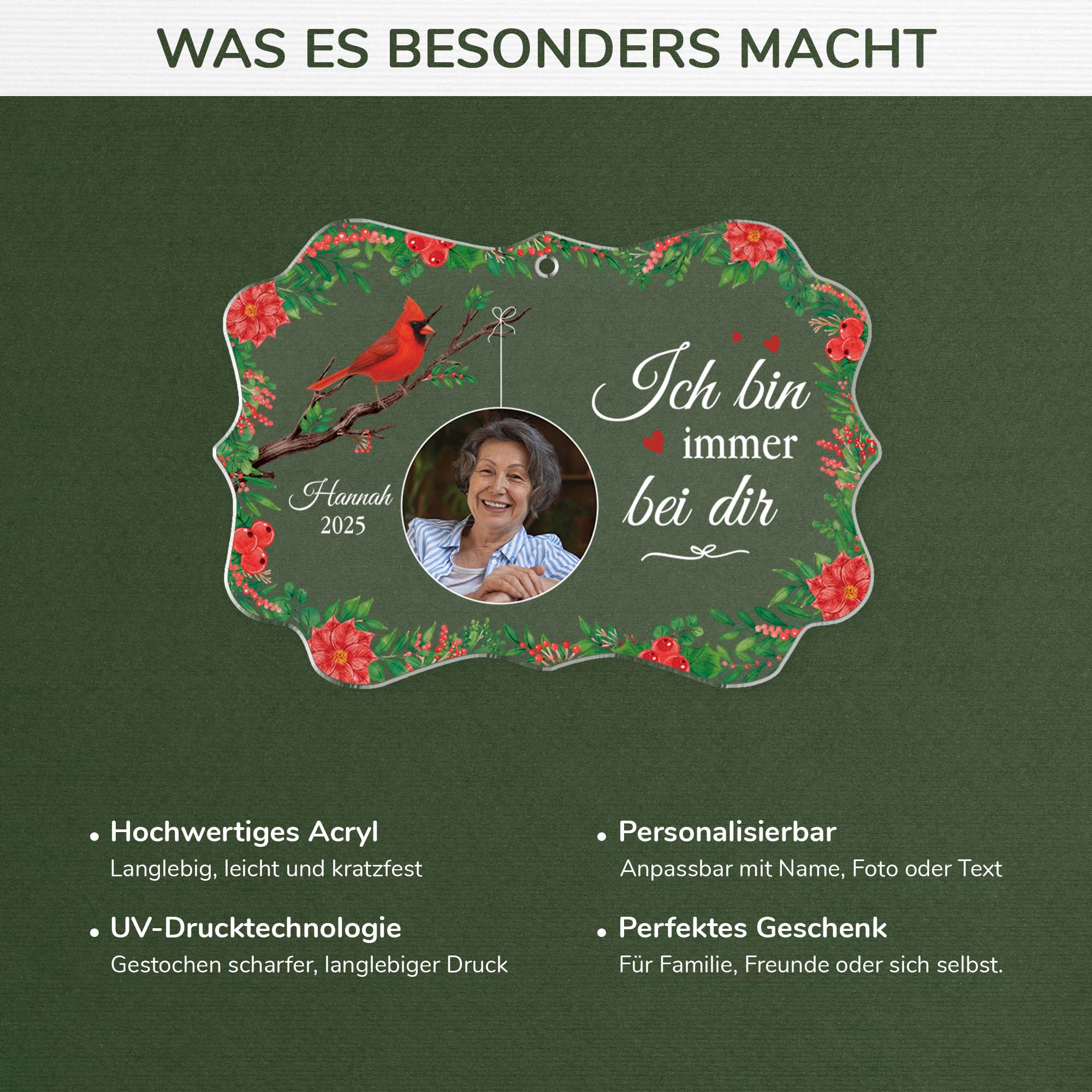 5603OGE4 der himmel ist wunderschon denn meine mutter ist jetzt dort personalisierte acryl ornamente mit foto mama 5603O8VNA