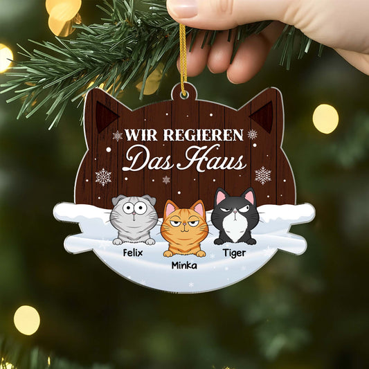 5604OGE2 wir regieren das haus personalisierter weihnachtsschmuck_ aus acryl katzen 5604O3YTD