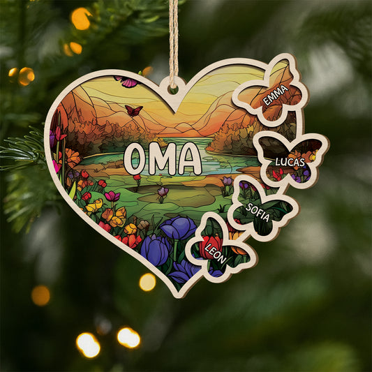 5614OGE1 oma und kinder personalisierte 1 schicht holz ornamente 5614O8KNA