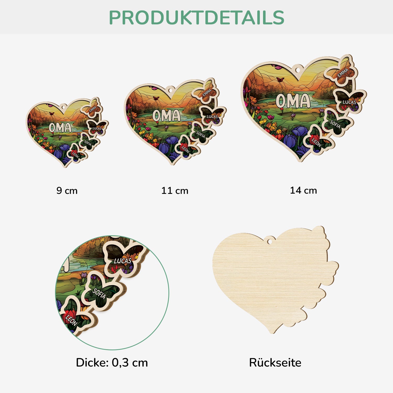 5614OGE3 oma und kinder personalisierte 1 schicht holz ornamente 5614O8KNA