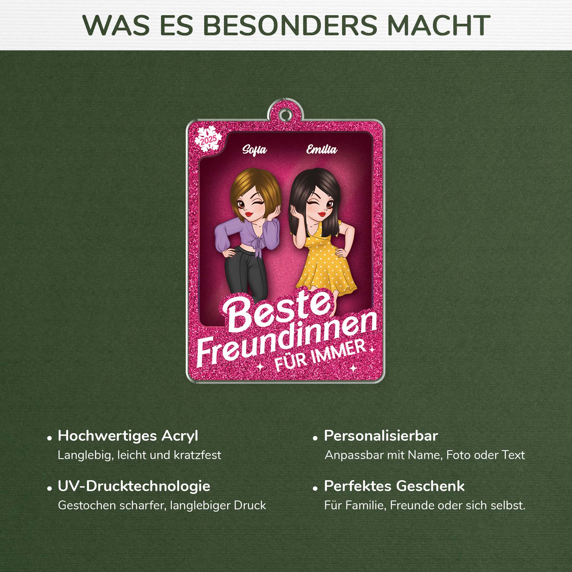 5619OGE4 beste freunde fur immer personalisierte acryl ornamente beste freundinnen 5619O5ZAF
