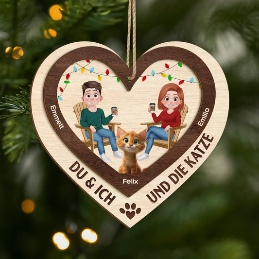5620OGE1 du ich und die katzen personalisierte 2 schicht holz ornamente weihnachten paar 5620O8ZAD