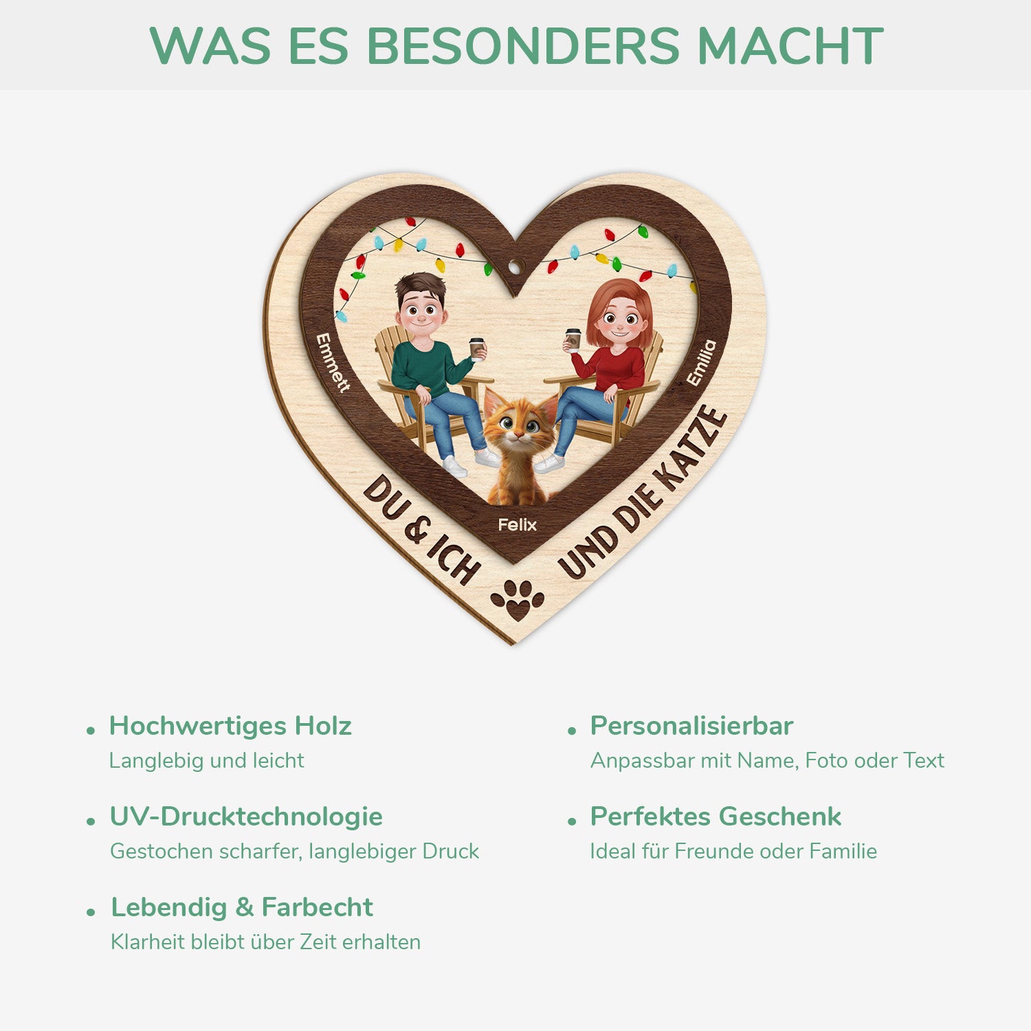 5620OGE4 du ich und die katzen personalisierte 2 schicht holz ornamente weihnachten paar 5620O8ZAD