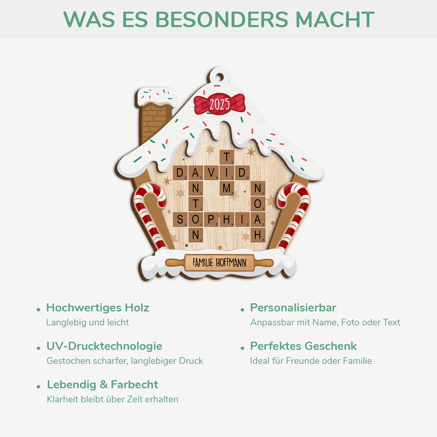 5625OGE4 die familie lebkuchenhaus personalisierte kreuzwortratsel 2 schicht holz ornamente 5625OKTQI