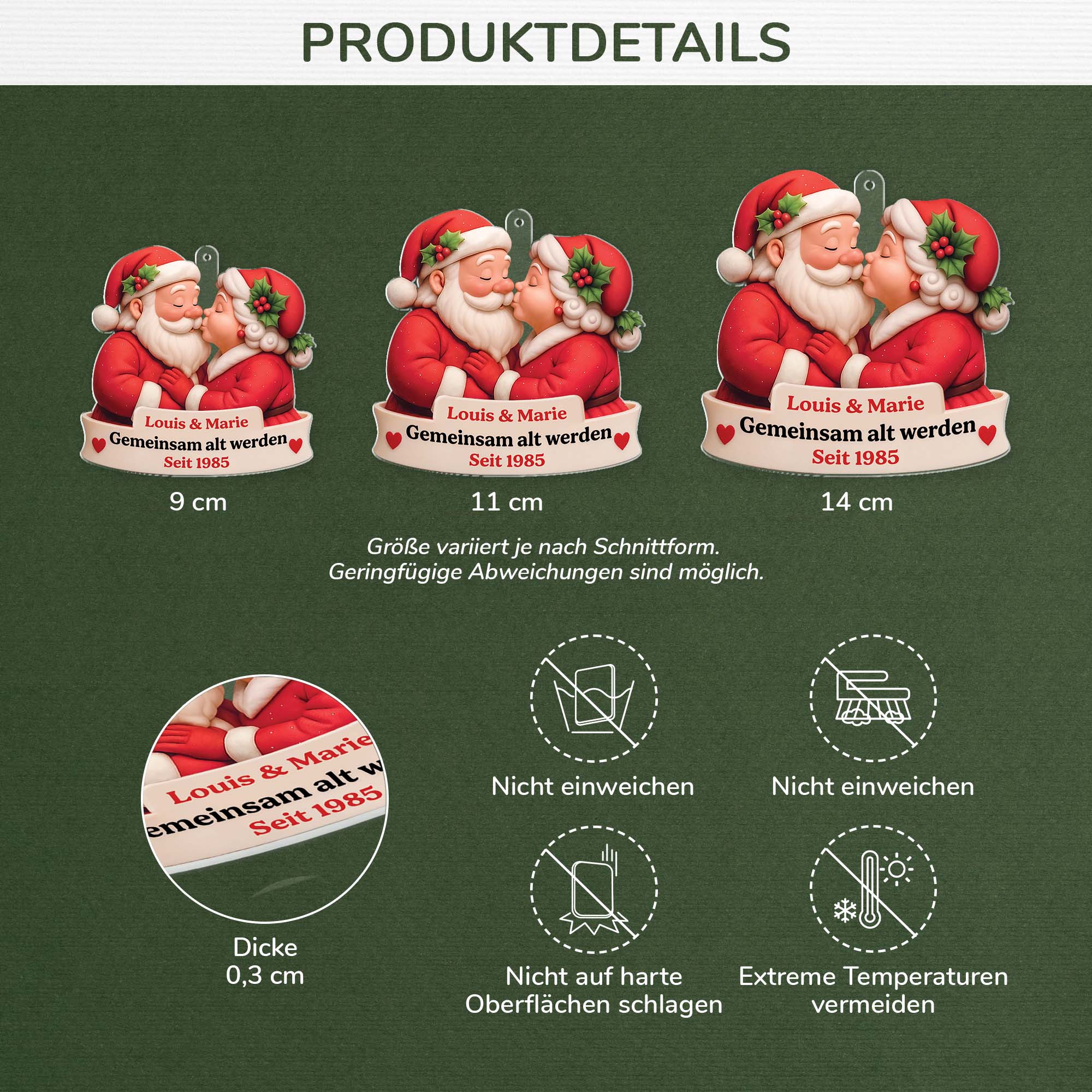 5636OGE3 3d druck effekt gemeinsam alt werden seit personalisierter weihnachtsschmuck acryl paar 5636OKTZG