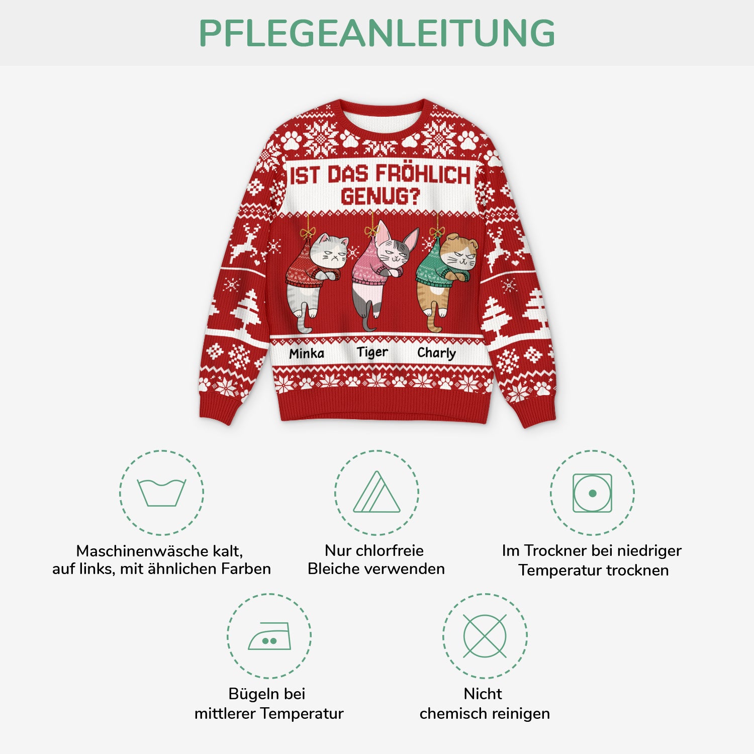 5641WGE4 ist das frohlich genug lustiger weihnachtspullover katze personalisiert_ hangen 5641WKMCD