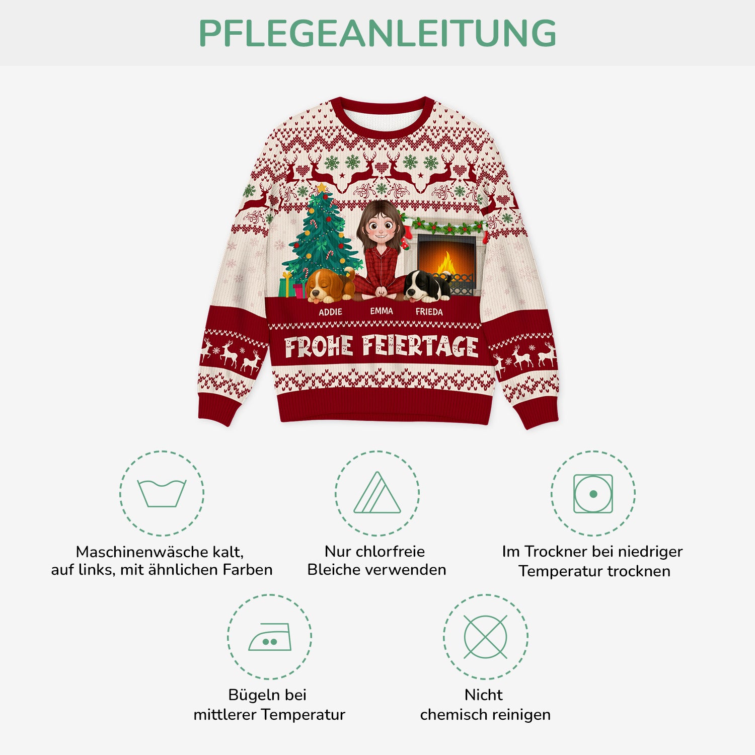 5644WGE4 frohe feiertage weihnachtspullover hund personalisiert_ 5644WTLNC