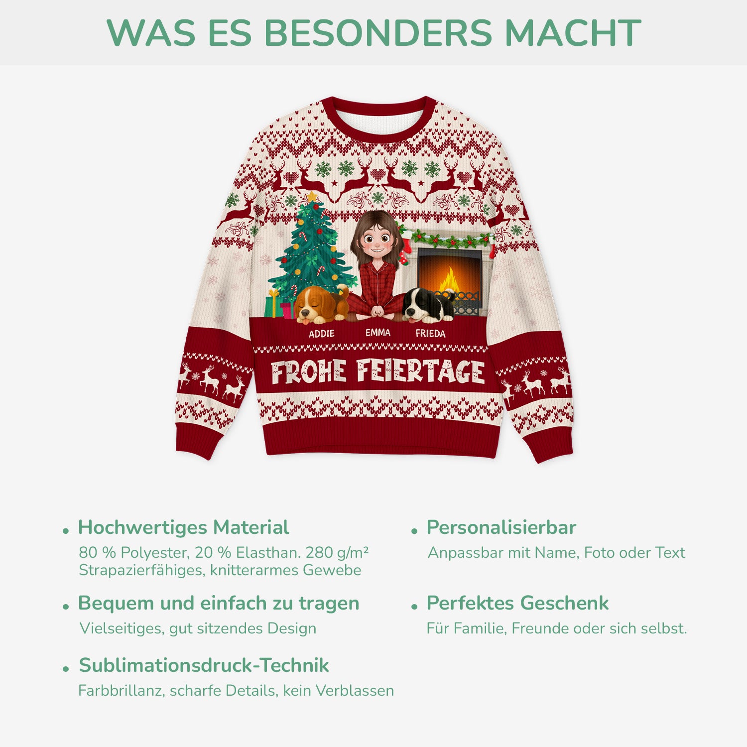 5644WGE5 frohe feiertage weihnachtspullover hund personalisiert_ 5644WTLNC