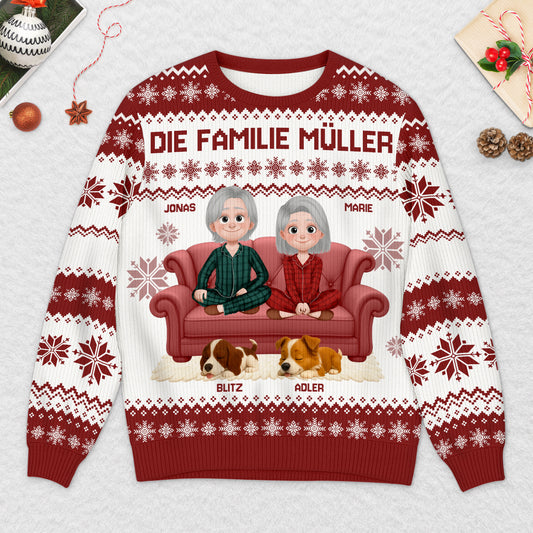 5649WGE2 die familie mit hunden weihnachtspullover familie personalisiert 5649W8HZC