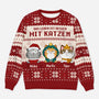 5652WGE1 das leben ist besser mit katzen weihnachtspullover katze personalisiert_ 5652WKZND