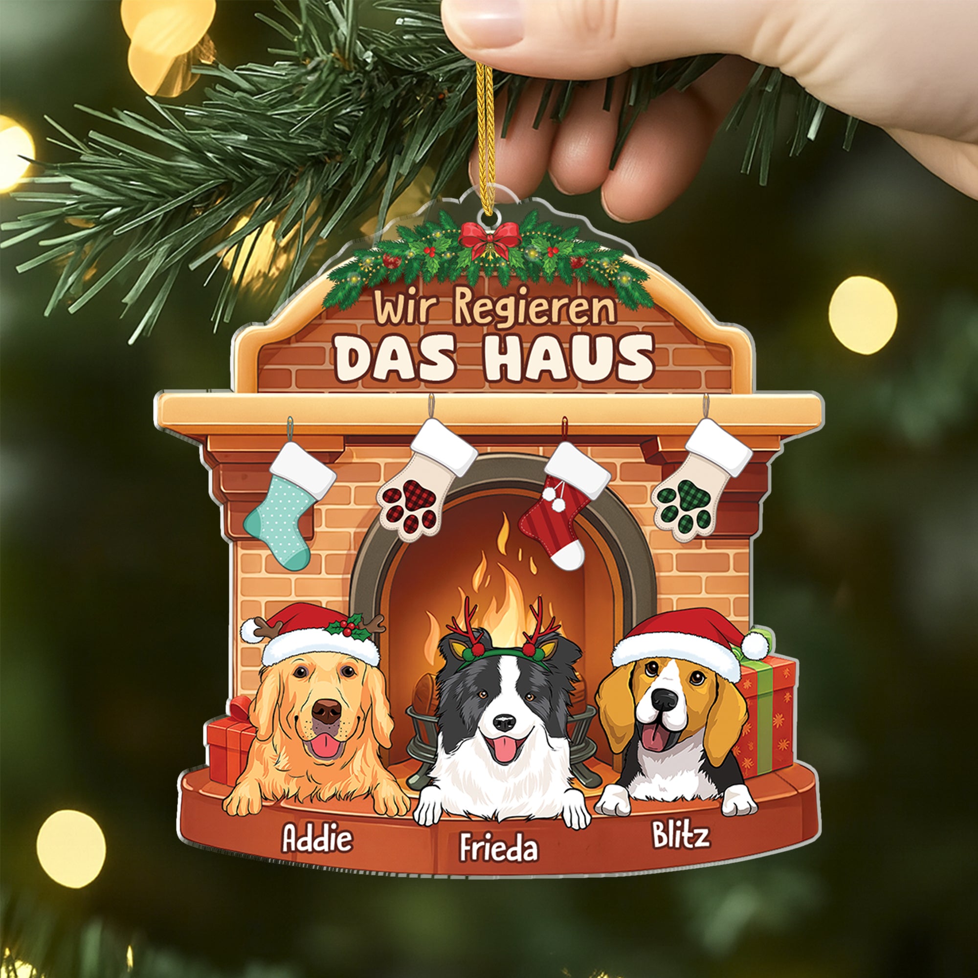 5653OGE2 wir regieren das haus personalisierter weihnachtsschmuck_ acryl katzen 5653O3YND