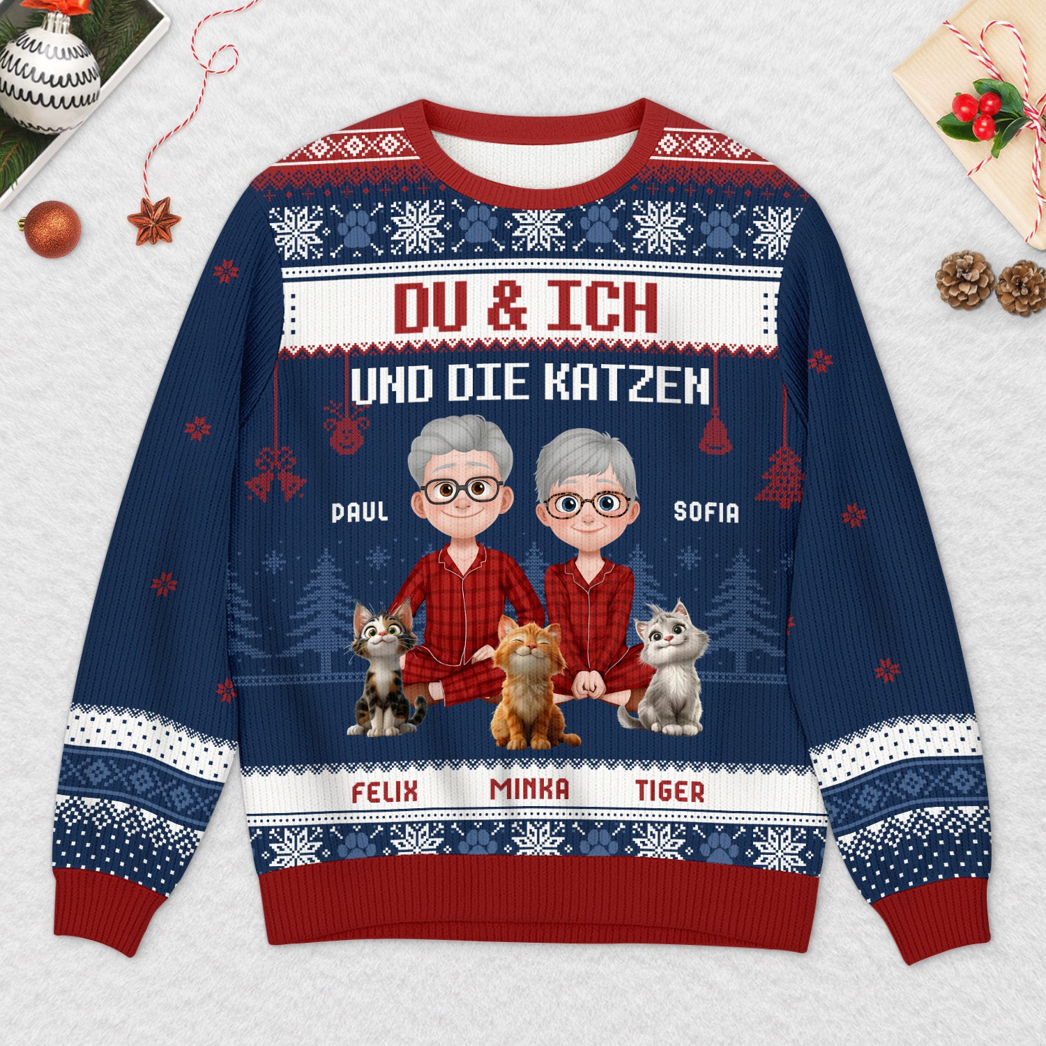 5658WGE2 du ich und die katzen personalisierter weihnachtspullover_ paar 5658W3QMD_5103a884 6b18 464e 8dd9 fa2b2af76165