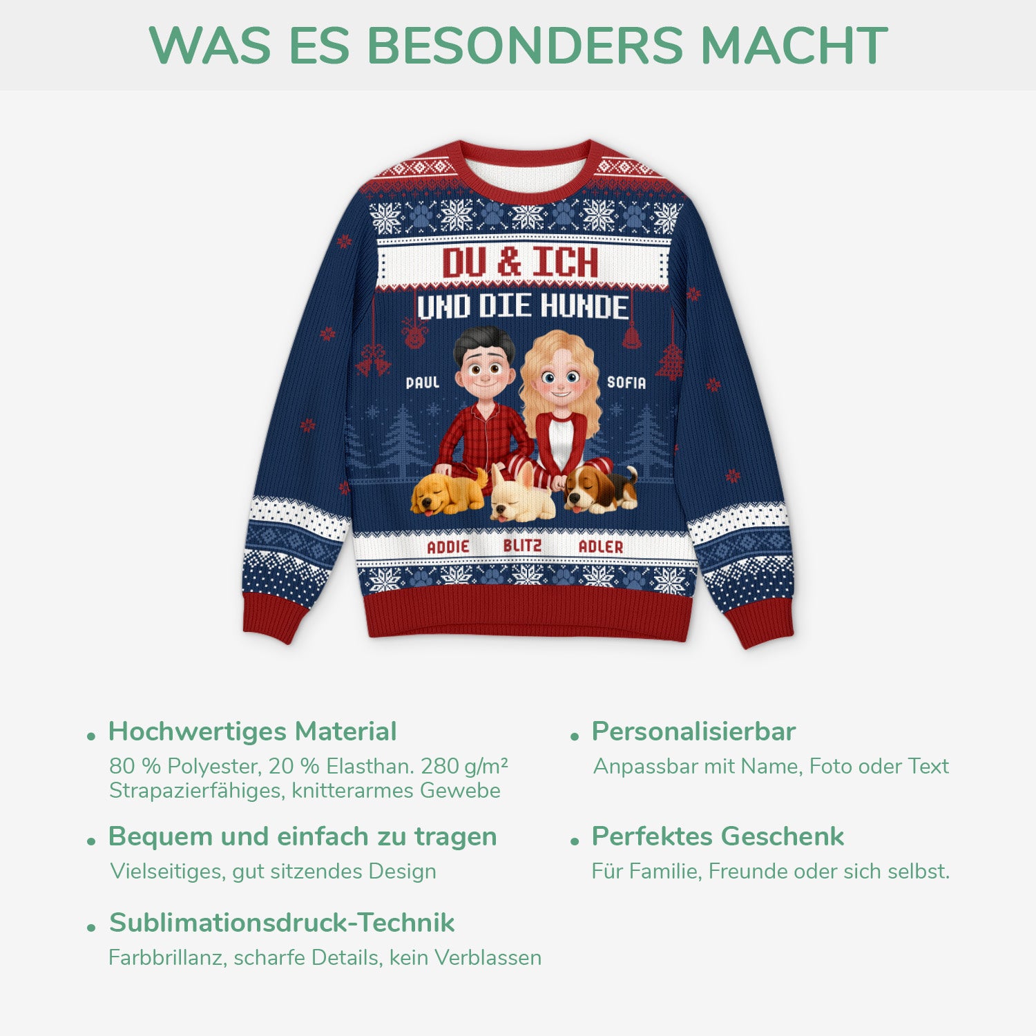 5658WGE5 du ich und die hunde personalisierter weihnachtspullover_ paar 5658W3QMC