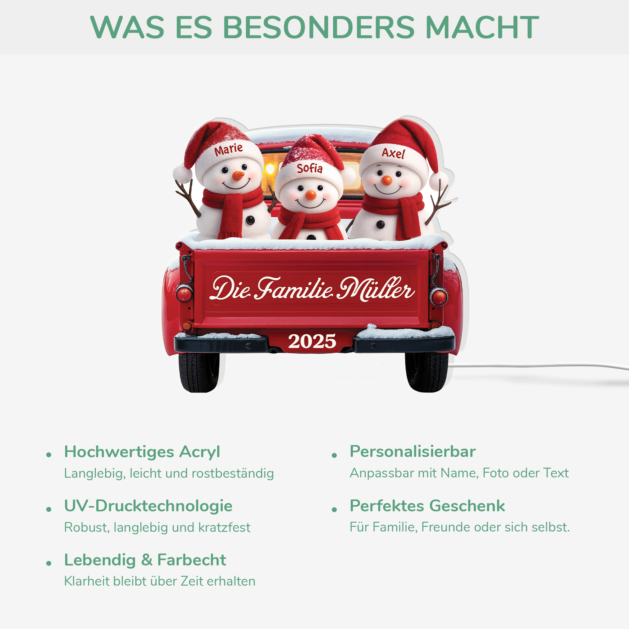5659LGE4 die familie schneemann im auto personalisierte lightbox weihnachten 5659LTVZI