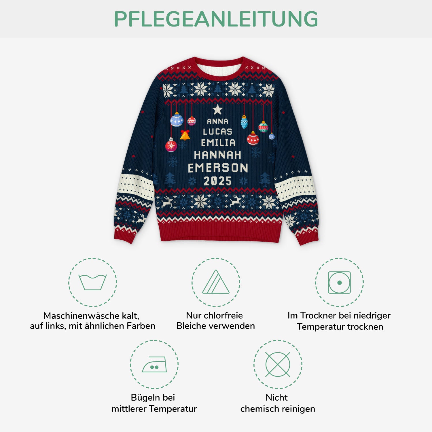 5662WGE4 weihnachtsbaum mit namen weihnachtspullover familie personalisiert 5662WKQQI