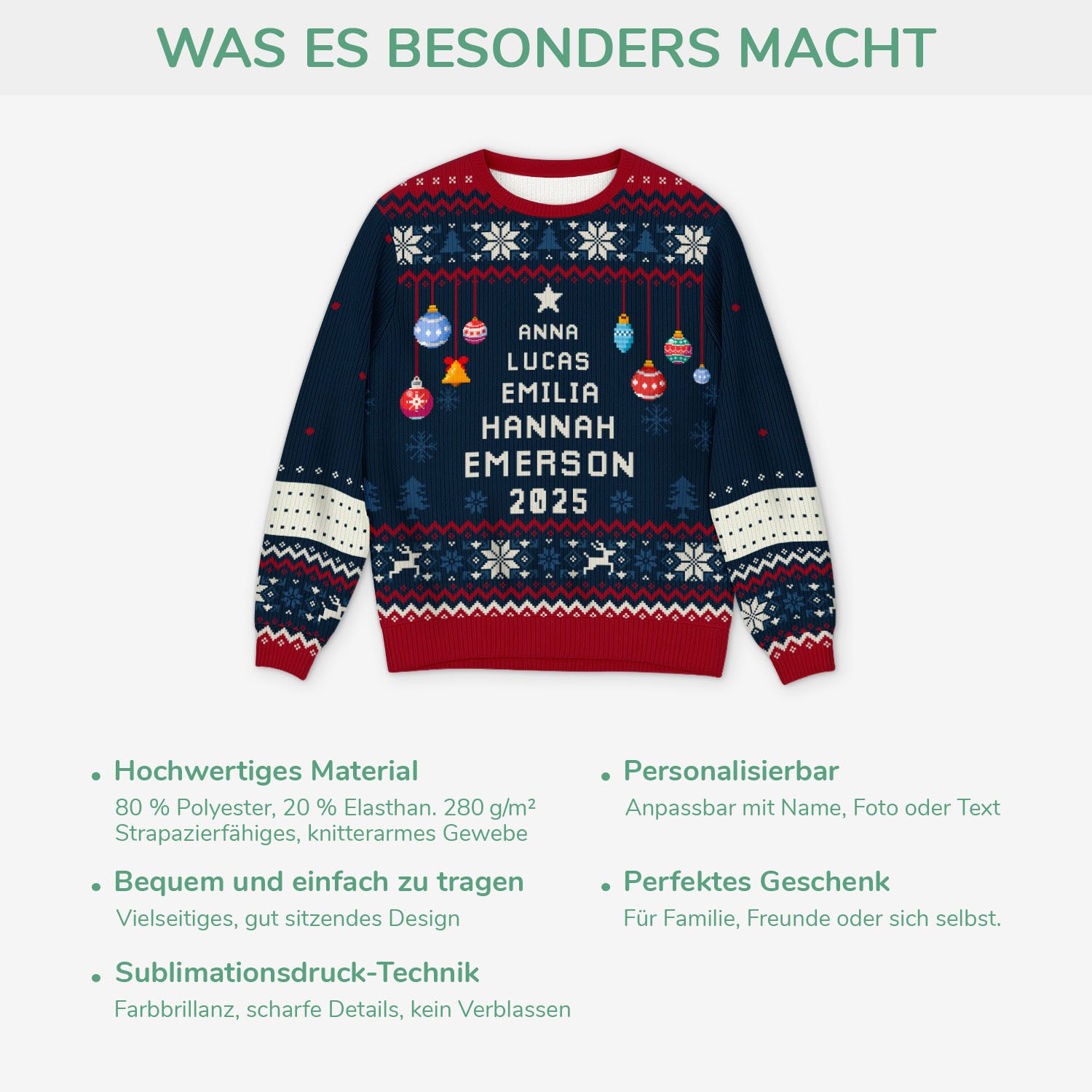 5662WGE5 weihnachtsbaum mit namen weihnachtspullover familie personalisiert 5662WKQQI
