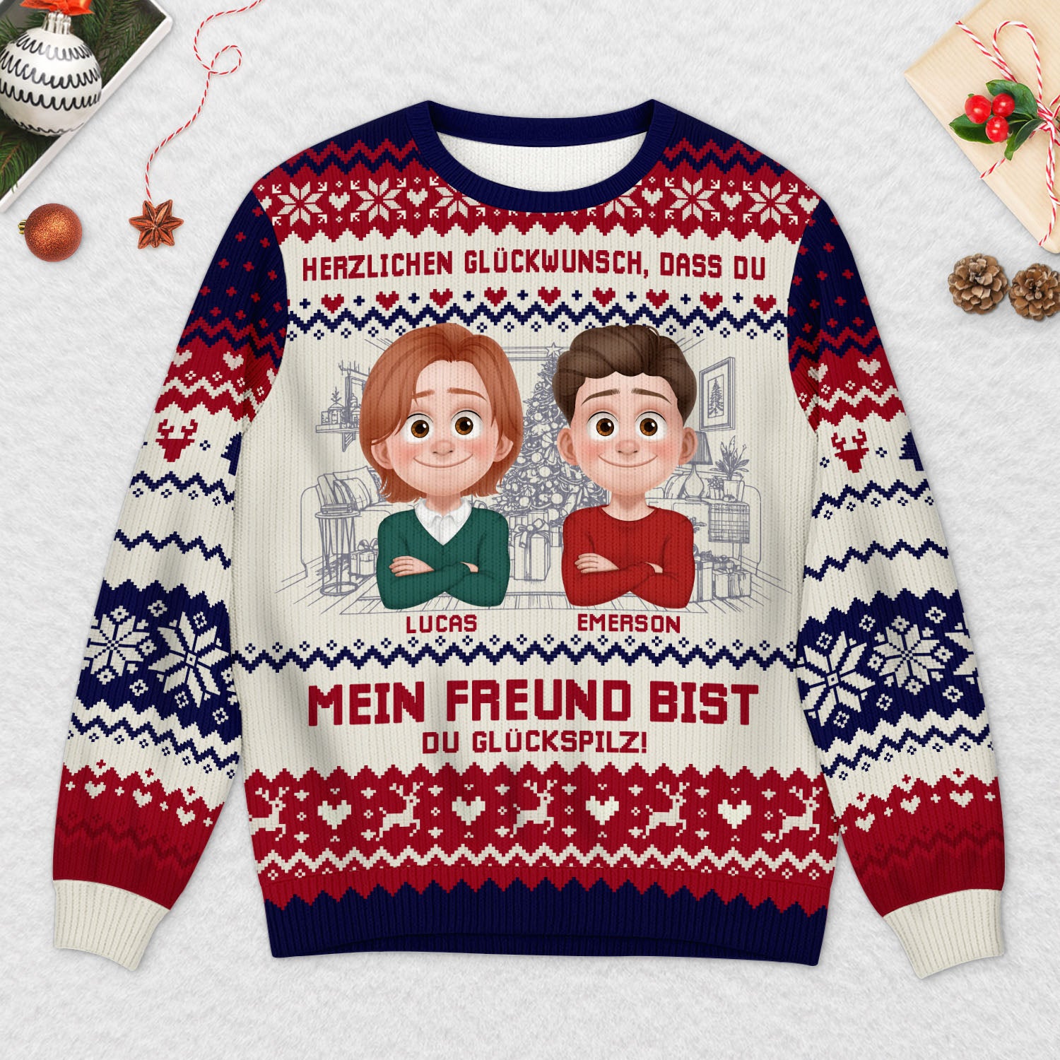 5667WGE2 du gluckspilz mein mann meine frau personalisierter weihnachtspullover_ paar 5667W6QQG