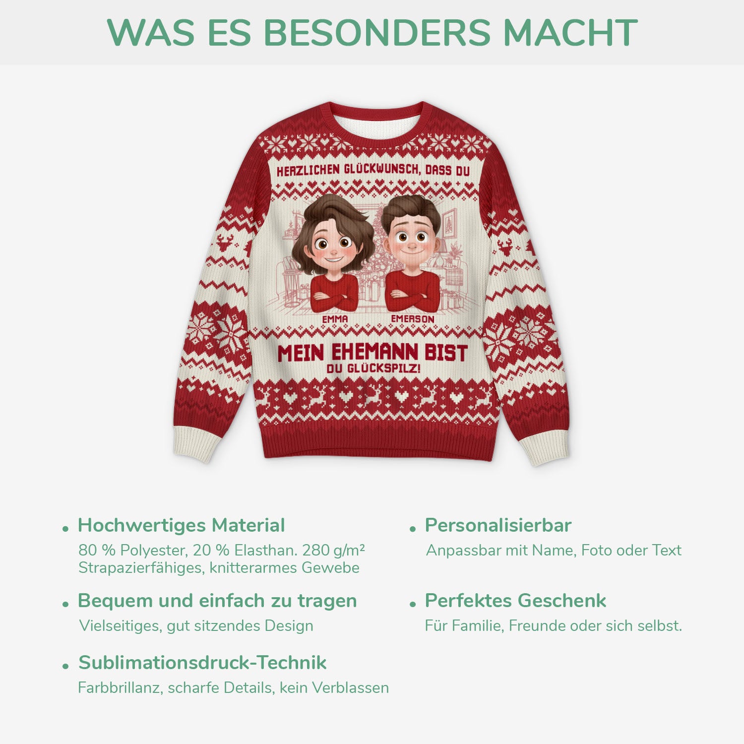 5667WGE5 du gluckspilz mein mann meine frau personalisierter weihnachtspullover_ paar 5667W6QQG