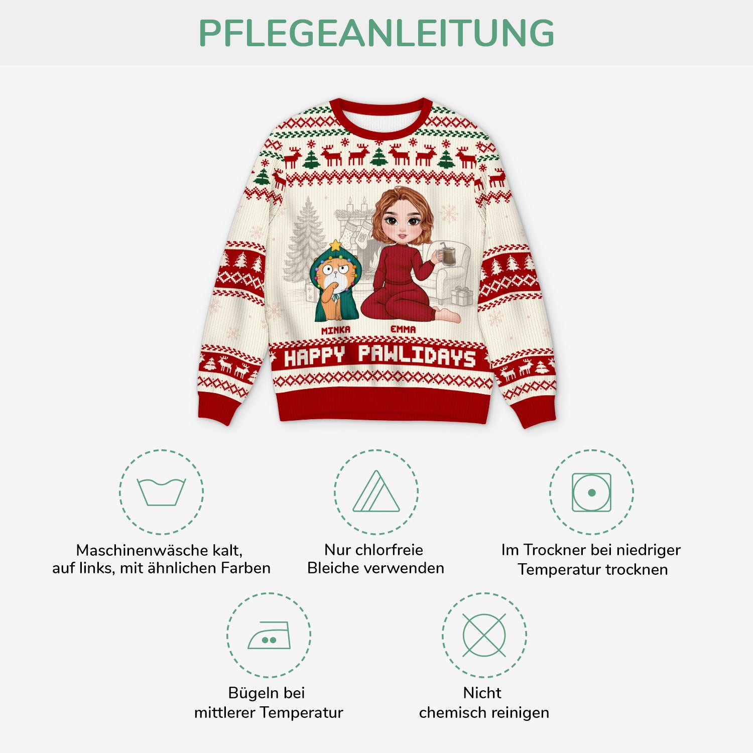 5668WGE4 happy pawlidays weihnachtspullover katze personalisiert_ 5668W6HTD