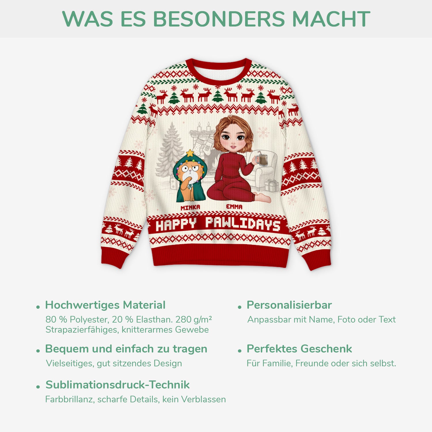 5668WGE5 happy pawlidays weihnachtspullover katze personalisiert_ 5668W6HTD