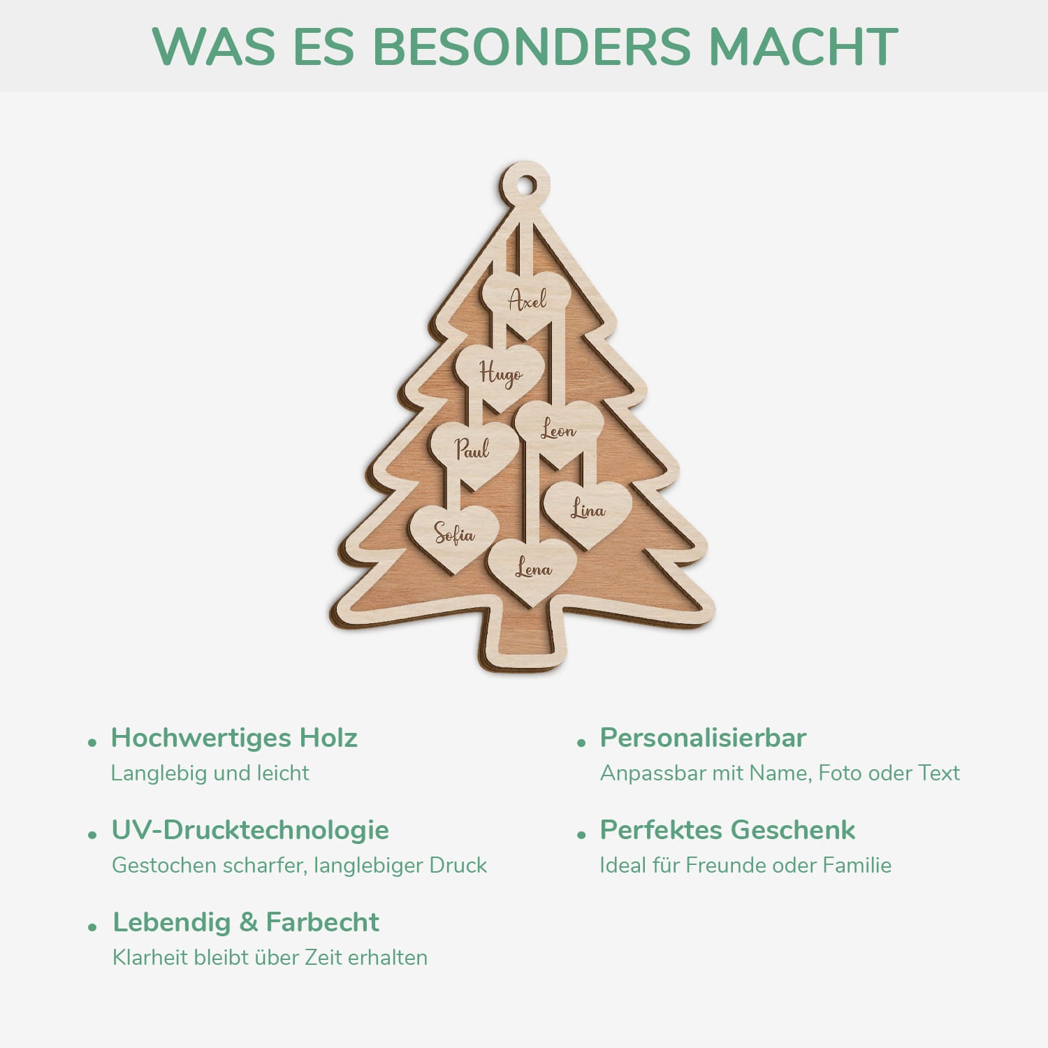 5672OGE4 familie personalisierte 2 schicht holz ornamente weihnachten familie mit namen 5672O6ZCI