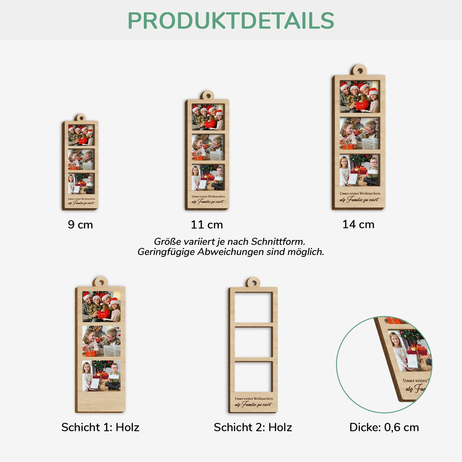 5673OGE3 frohlich und besinnlich personalisierte 2 schicht holz ornamente weihnachten familie mit foto 5673O6MMI