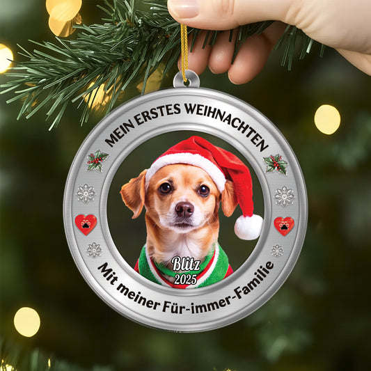 5675OGE2 mein erstes weihnachten personalisierter weihnachtsschmuck_ acryl katze mit foto 5675OTZCD