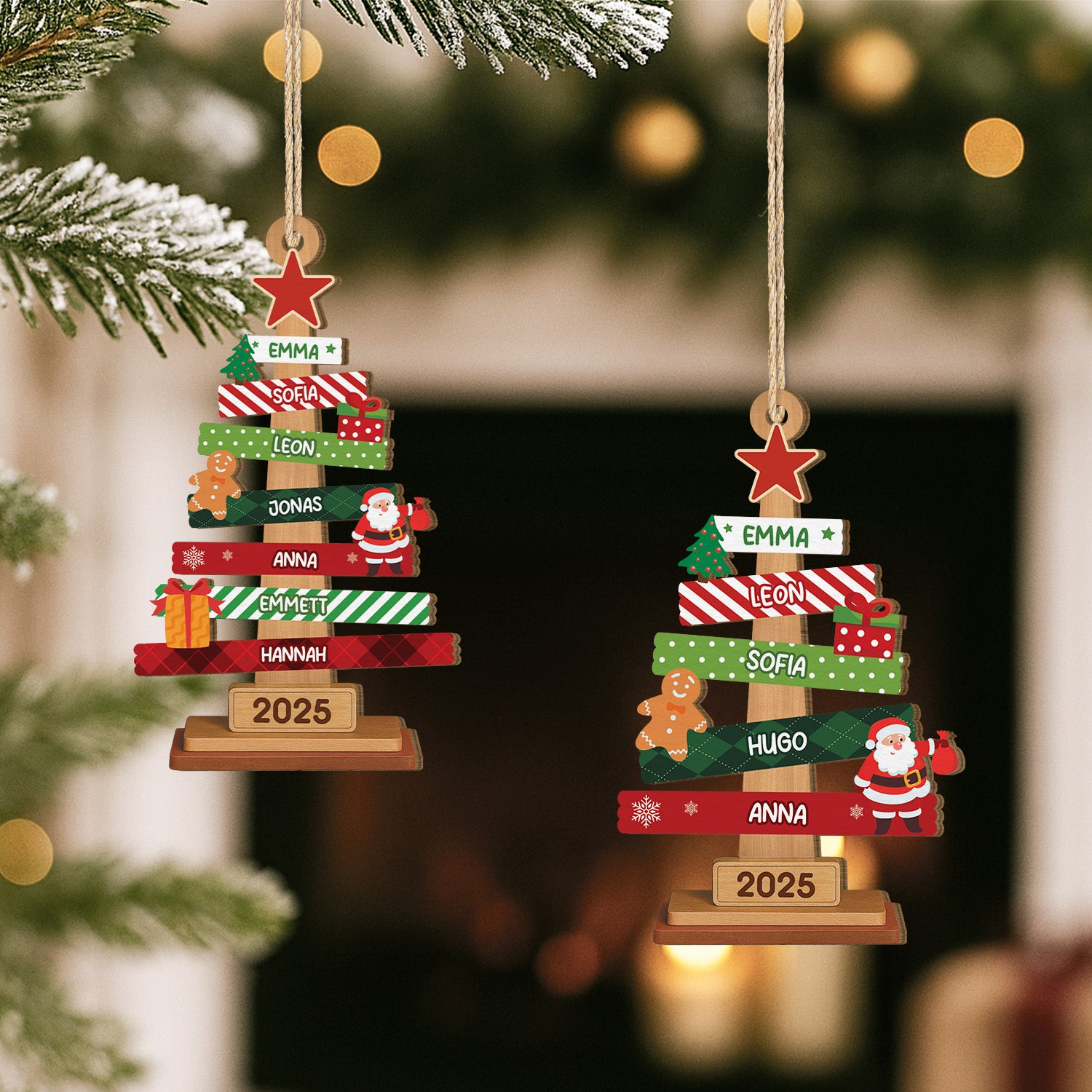 5676OGE2 weihnachtsbaum anhanger mit namen personalisierte 1 schicht holz ornamente familie 5676OTQTI