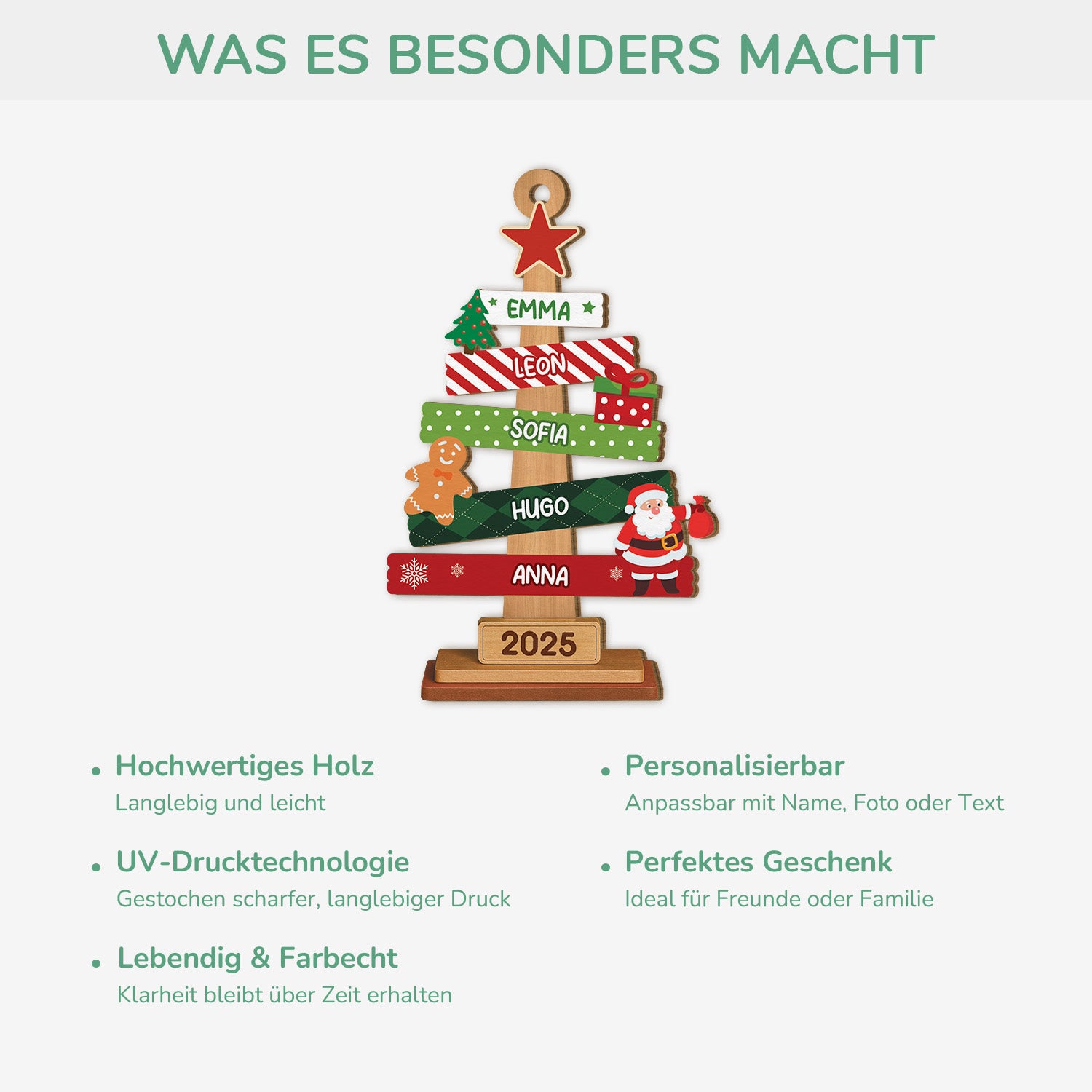 5676OGE4 weihnachtsbaum anhanger mit namen personalisierte 1 schicht holz ornamente familie 5676OTQTI