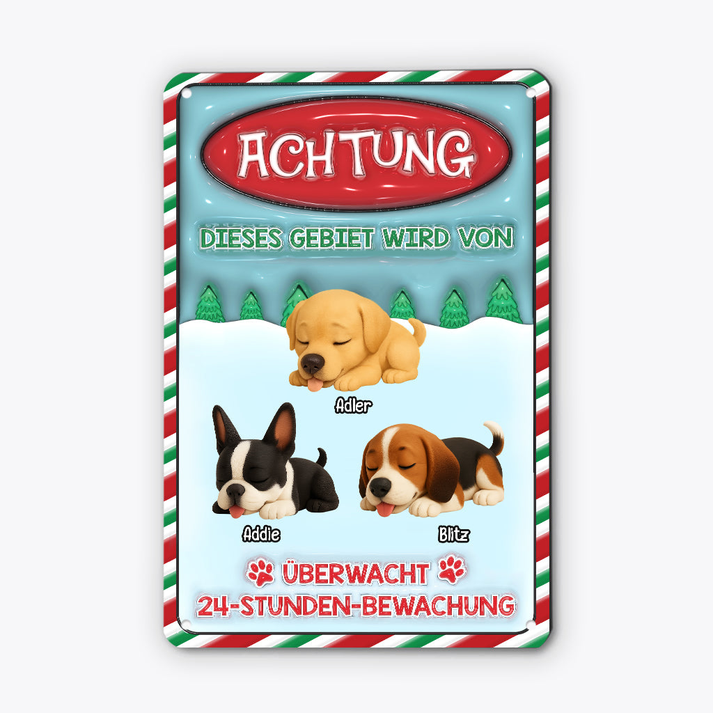 5681EGE2 dieses gebiet wird von hunden uberwacht turschild hund personalisiert_ weihnachten 5681ETYAC