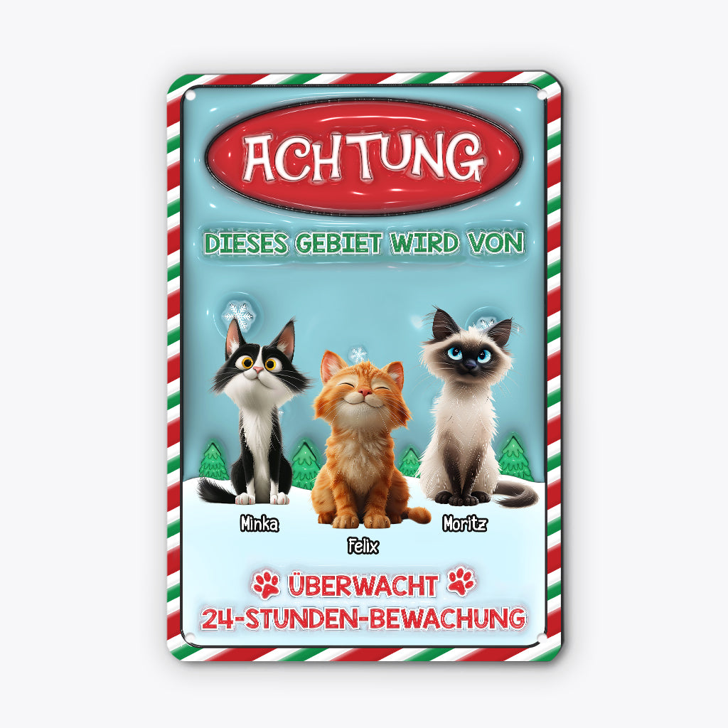 5681EGE2 dieses gebiet wird von katzen uberwacht turschild katze personalisiert_ weihnachten 5681ETYAD