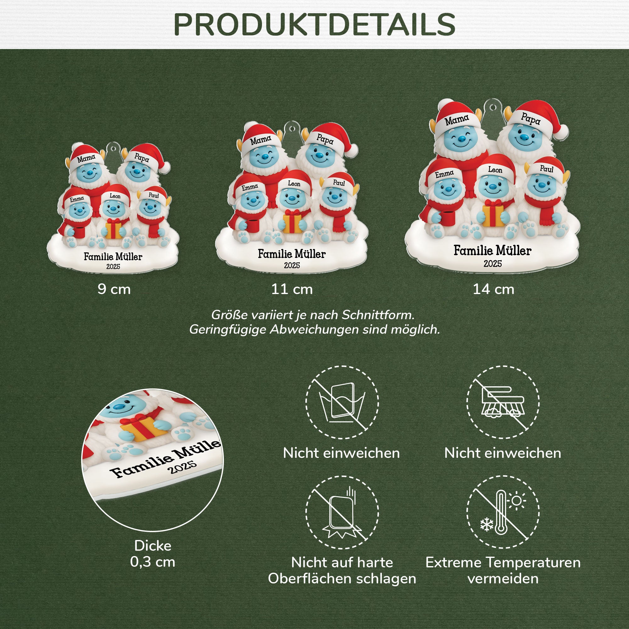 5684OGE3 die familie yeti personalisierter weihnachtsschmuck_ acryl familie 5684OTMAI