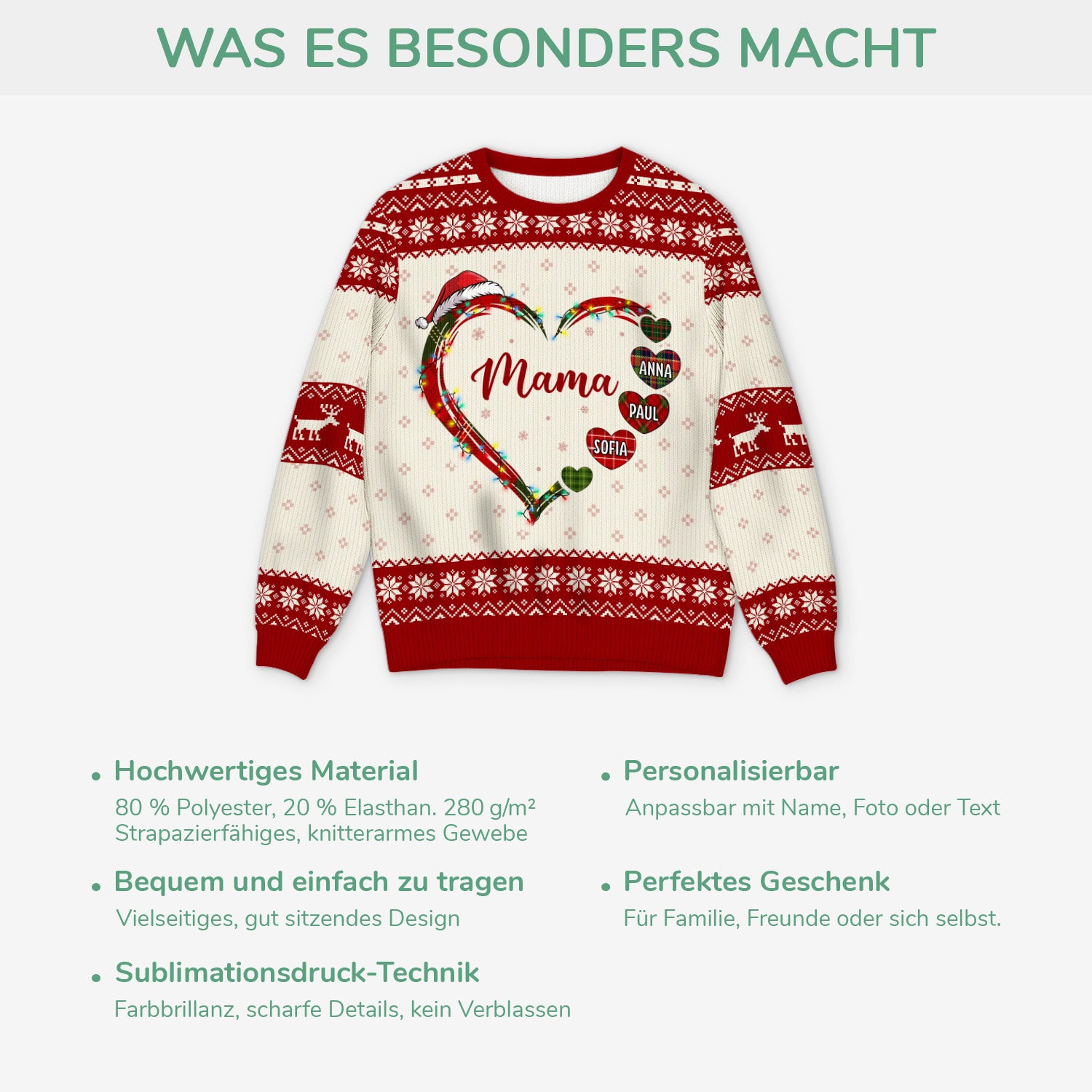 5685WGE5 mama kinder herzen weihnachtspullover personalisiert mit namen_ mama 5685WKLTA
