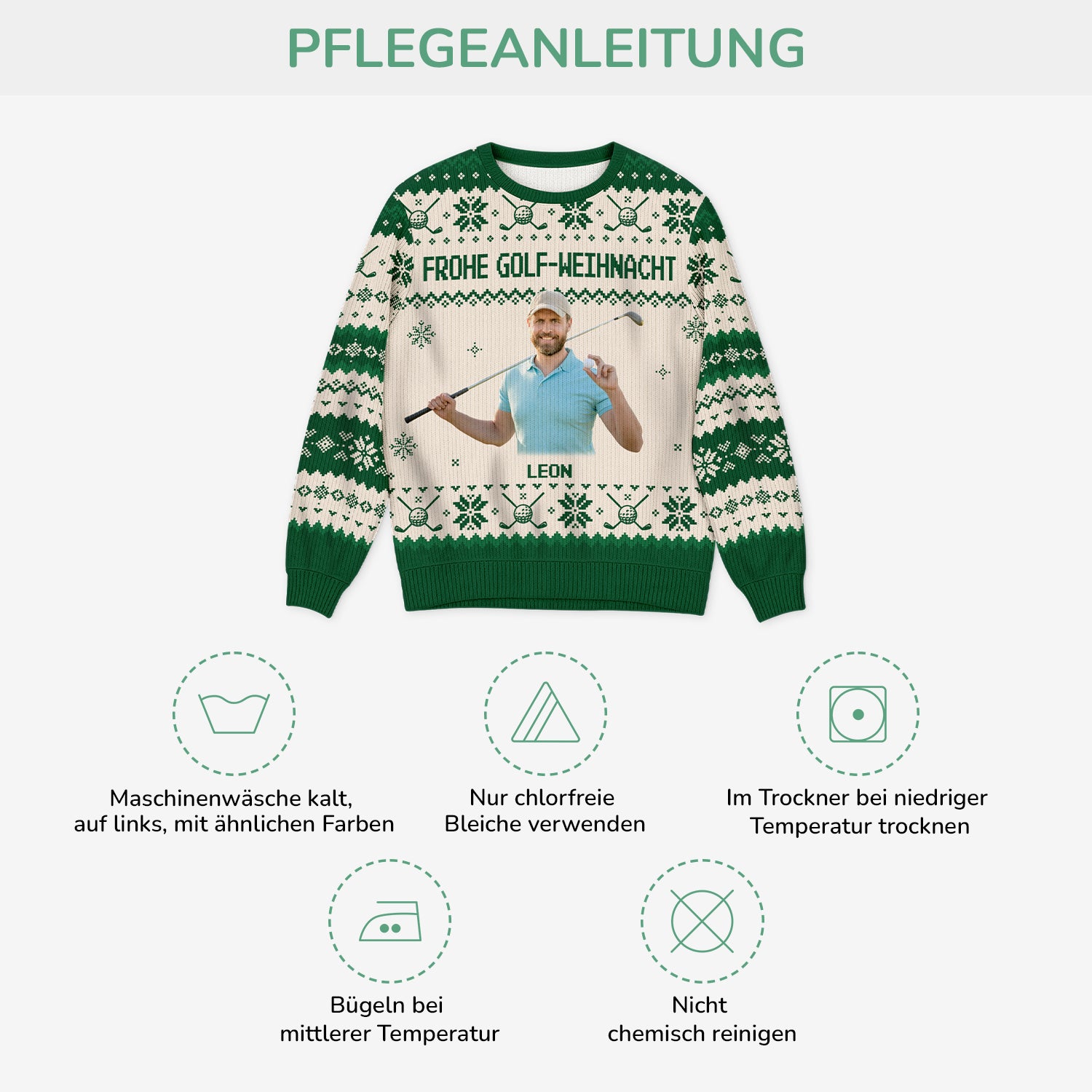 5686WGE4 frohe golf weihnacht weihnachtspullover personalisiert mit namen_ foto 5686WKMNB