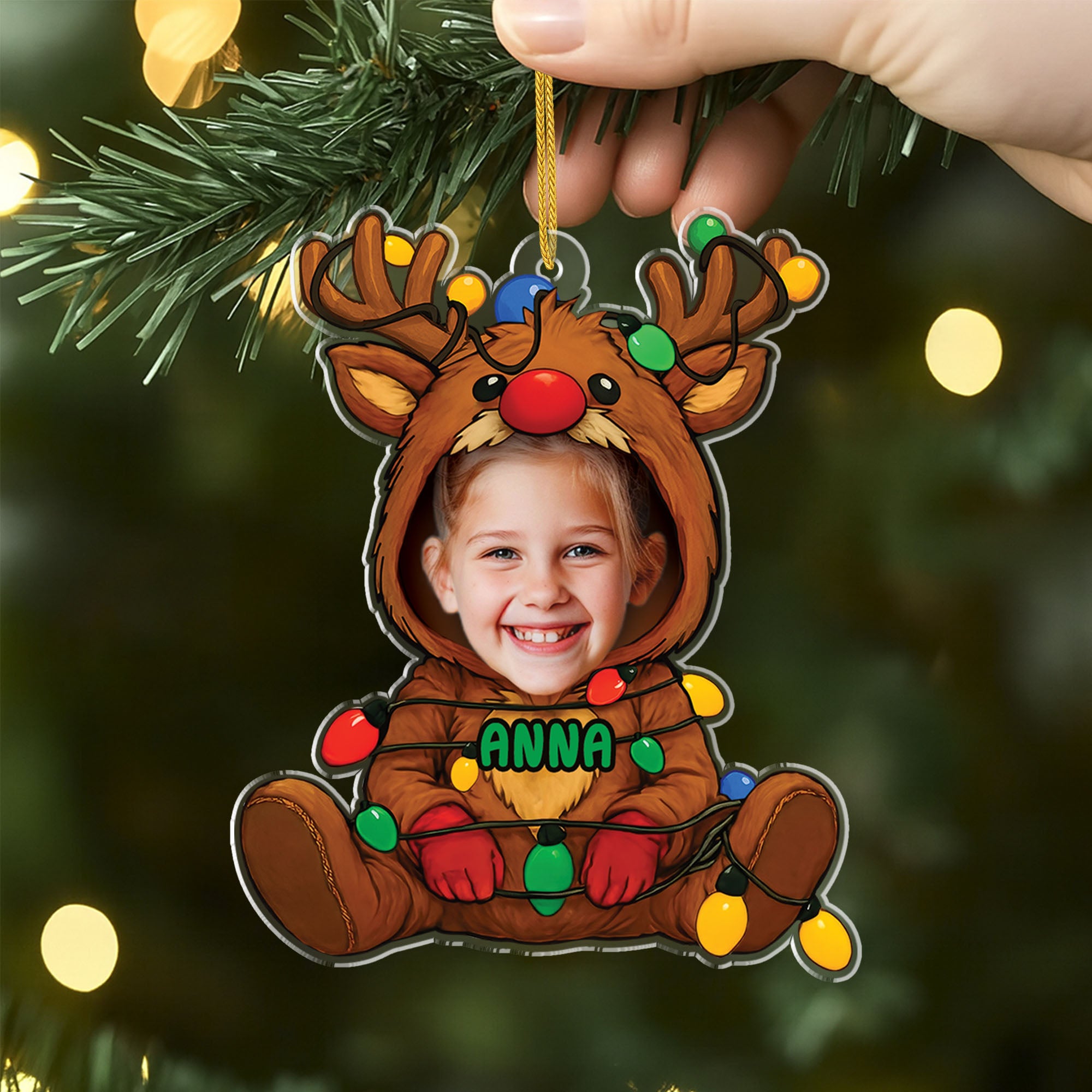 5687OGE2 kinder rentier kostum personalisierter weihnachtsschmuck_ acryl mit gesicht 5687OKQQK