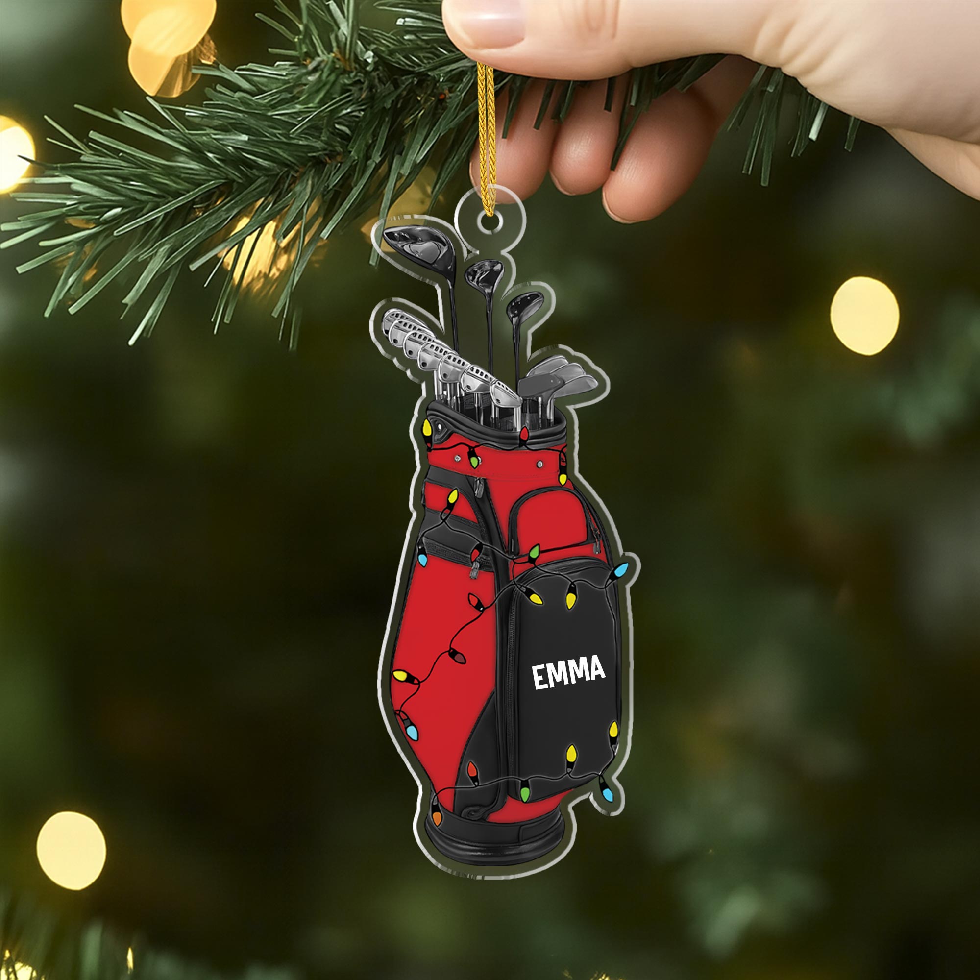 5690OGE2 golfbags personalisierter weihnachtsschmuck_ acryl 5690OKTAB