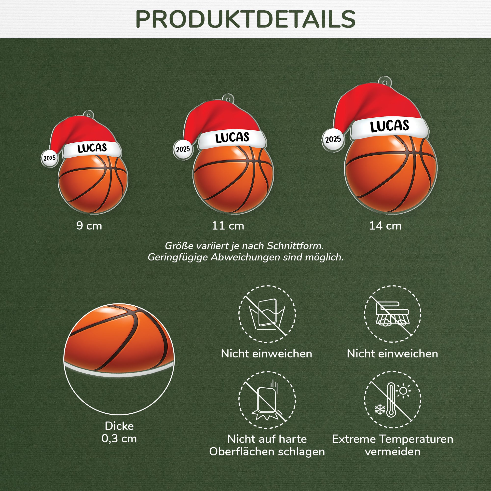 5691OGE3 3d druck effekt basketball personalisierter weihnachtsschmuck_ acryl 5691OKMCB