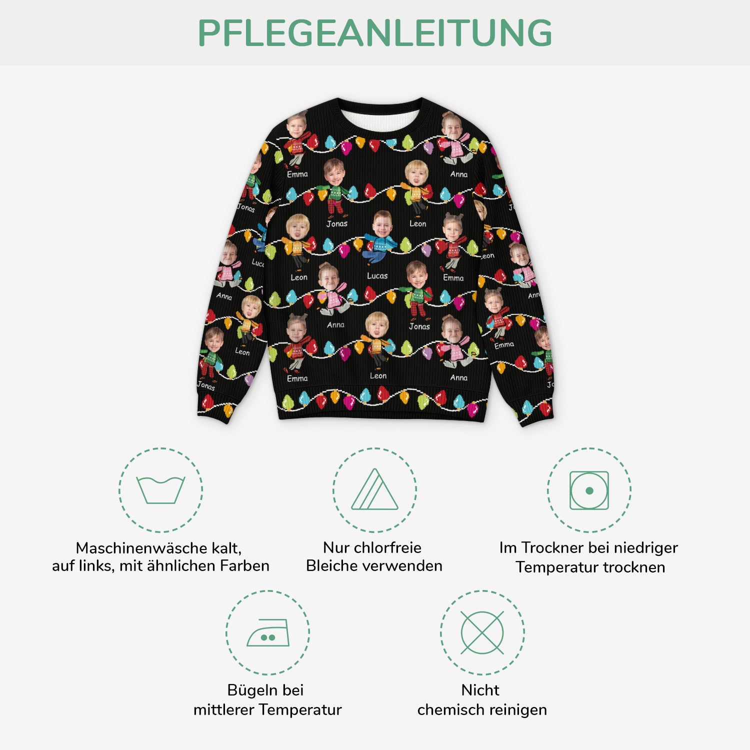 5692WGE4 kinder mit gesicht weihnachtspullover personalisiert eltern 5692W8LTB