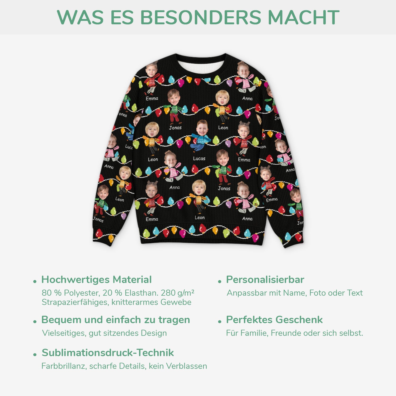 5692WGE5 kinder mit gesicht weihnachtspullover personalisiert eltern 5692W8LTB
