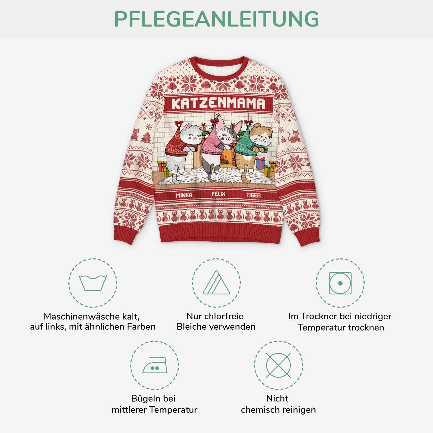 5702WGE4 katzenmama katzenpapa weihnachtspullover katze personalisiert_ 5702WTMMD