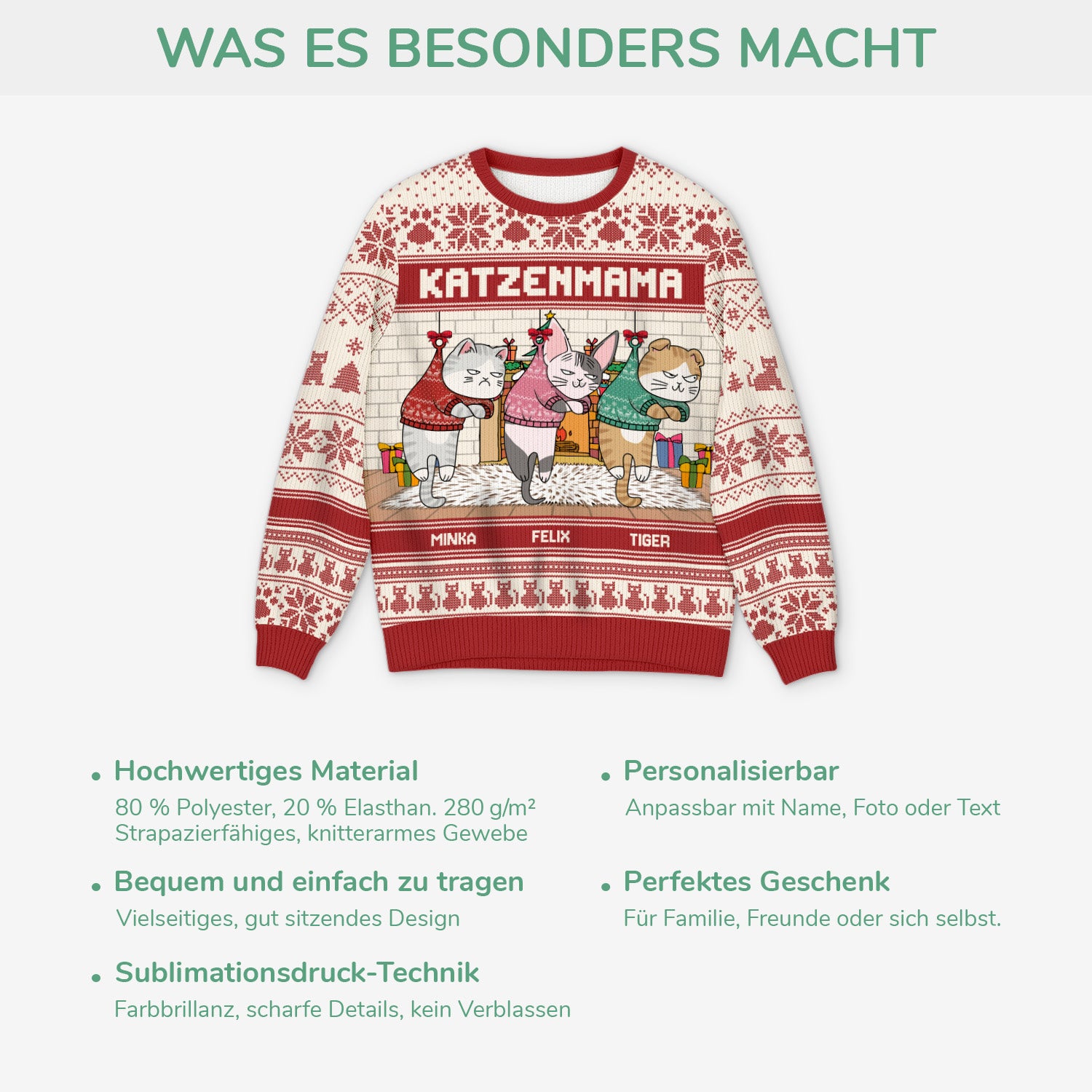5702WGE5 katzenmama katzenpapa weihnachtspullover katze personalisiert_ 5702WTMMD