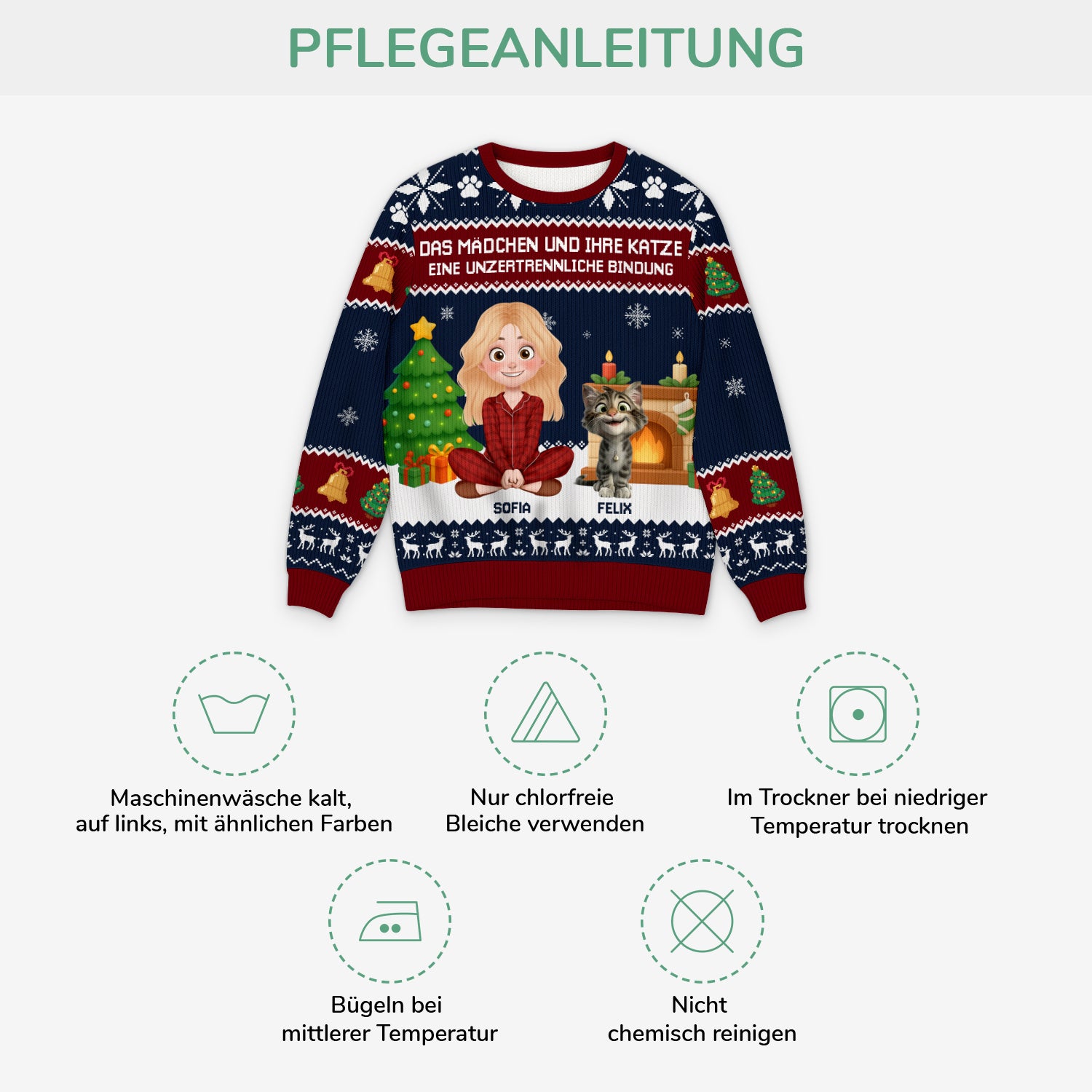 5706WGE4 eine unzertrennliche bindung zwischen mensch hund weihnachtspullover hund personalisiert_ 5706W